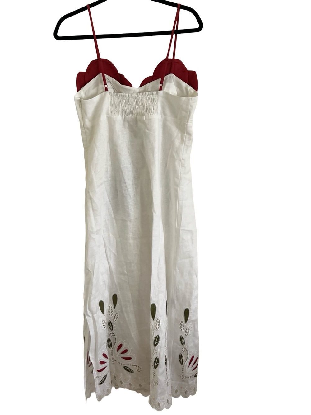 Farm Rio Off White Tulip Richelieu Embroidered Midi Dress NWT Medium - Picture 2 of 12